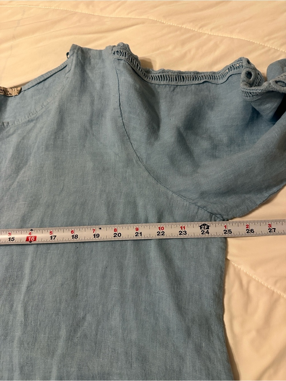 Valentina Naldi Italian Linen Tunic Light Blue - Size 2X - Casual Loose Fit - Picture 13 of 13